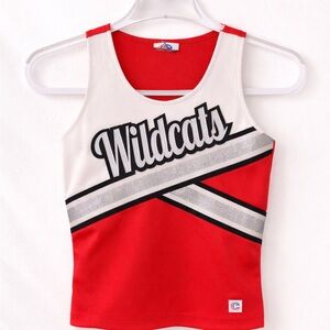 Wildcats Red & White Girls Cheer Tank Top - Team Spirit